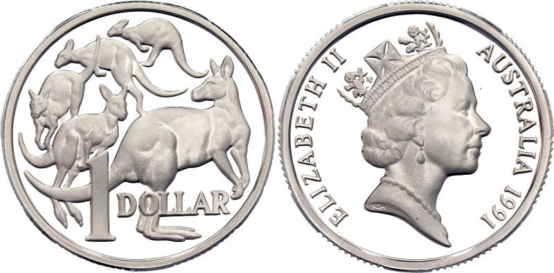 Australia 1 Dollar 1991

KM# 84a, N# 147692; Silver 11.50 g., Proof; Elizabeth...