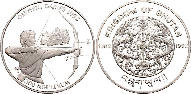 Bhutan 300 Ngultrum 1992

KM# 76, N# 54902; Silver 31.47 g., Proof; 1992 Summe...