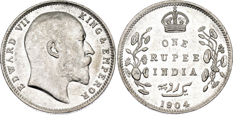 British India 1 Rupee 1904 B

KM# 508, N# 3722; Silver 11.65 g.; Edward VII; B...