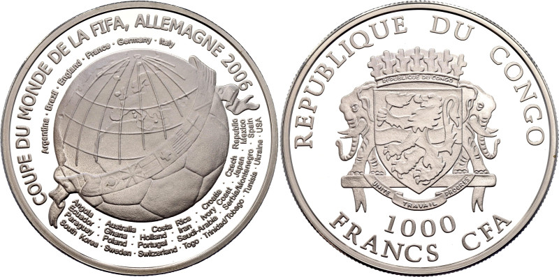 Congo 1000 Francs CFA 2006

KM# 23, N# 335439; Silver 22.30 g., Proof; 2006 FI...