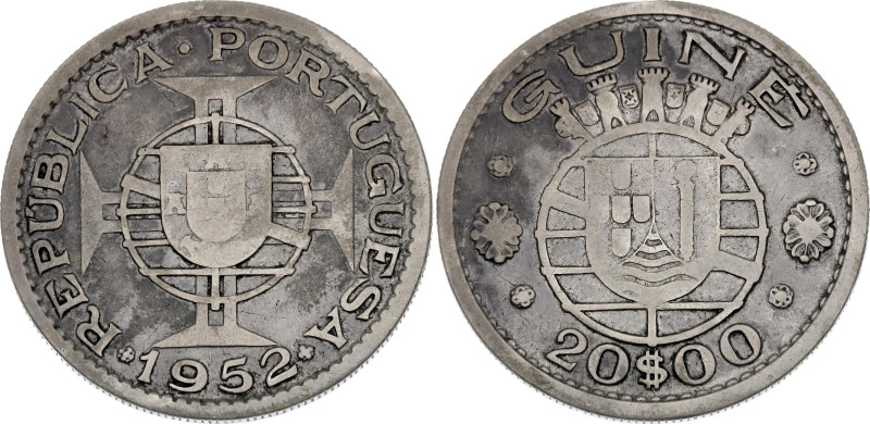 Portuguese Guinea 20 Escudos 1952

KM# 11, N# 25724; Silver 9.93 g.; VF