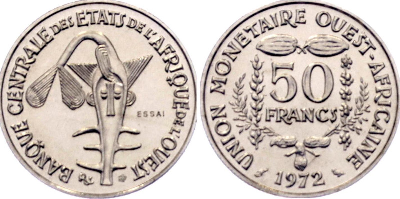 West African States 50 Francs 1972 Essai

KM# E6, N# 119931; Copper-nickel; Mi...