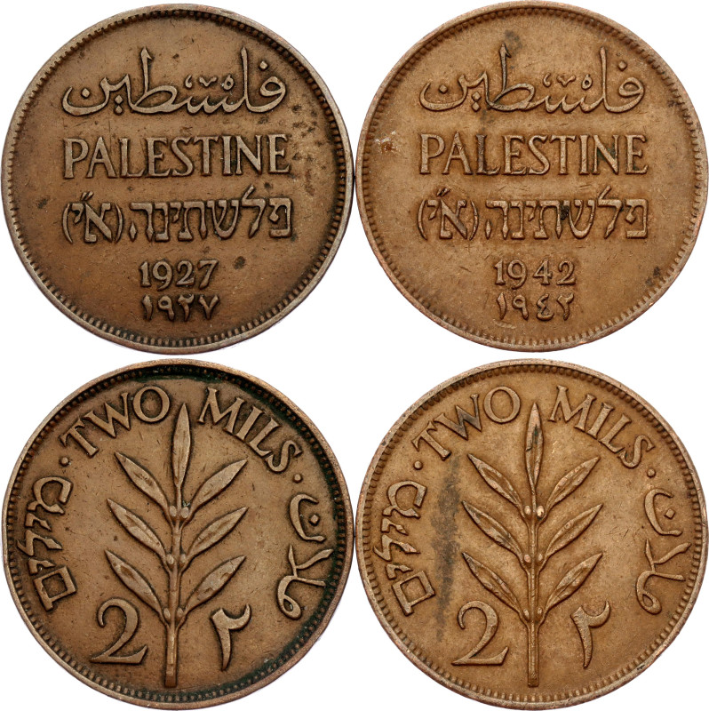 Palestine 2 x 2 Mils 1927 - 1942

KM# 2, N# 6641; Bronze; British Mandate; Lon...