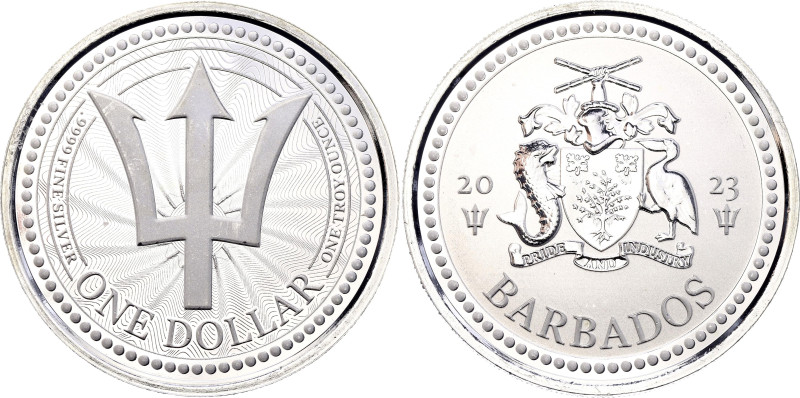 Barbados 1 Dollar 2023

KM# 181, N# 125914; Silver 31.35 g.; Mintage: 50000 pc...