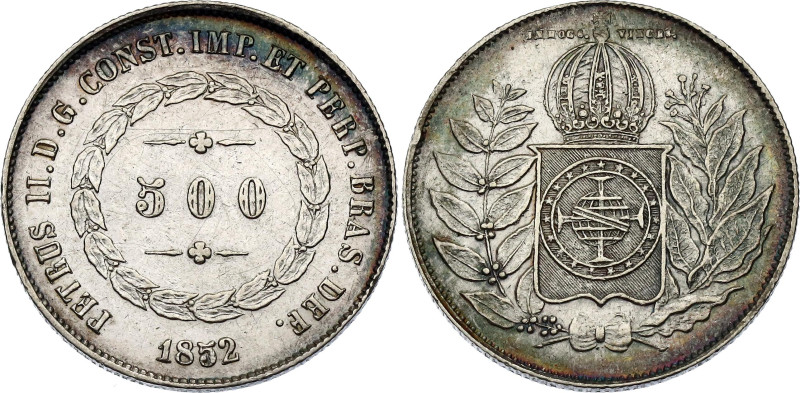 Brazil 500 Reis 1852

KM# 458, N# 36169; Silver; Pedro II; XF