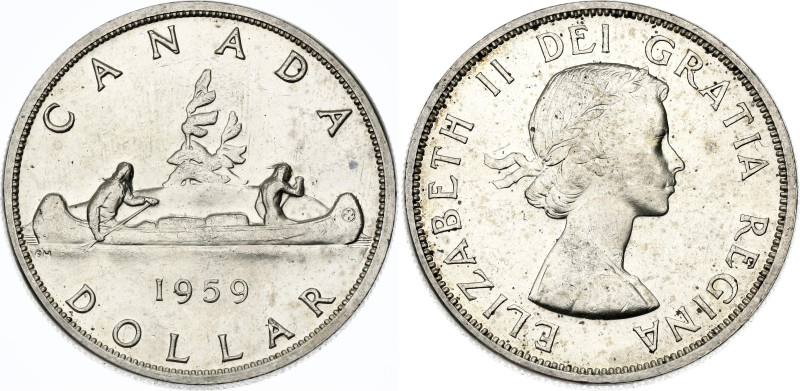 Canada 1 Dollar 1959

KM# 54, Schön# 55, N# 453; Silver 23.35 g.; Elizabeth II...