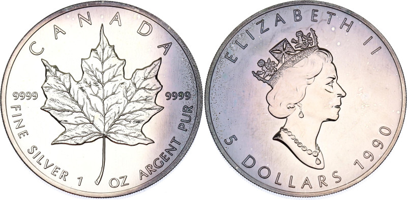 Canada 5 Dollars 1990

KM# 187, N# 6735; Silver 31.57 g.; Elizabeth II; Bullio...