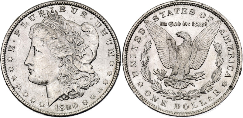 United States 1 Dollar 1890

KM# 110, N# 1492; Silver 26.73 g.; "Morgan Dollar...