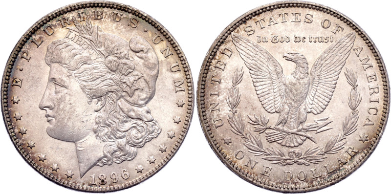 United States 1 Dollar 1896

KM# 110, N# 1492; Silver 26.73 g.; "Morgan Dollar...