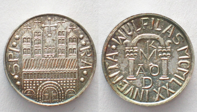 SPEYER. Wulfilas-Dukat 1971 v. Luttenberger in Silber, 14mm, RRR! UNC Ehrend 10/...