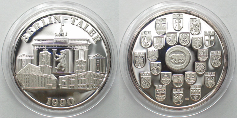 GERMANY. Berlin-Taler 1990, silver medal, 40mm, Proof. Weight: 22.9g