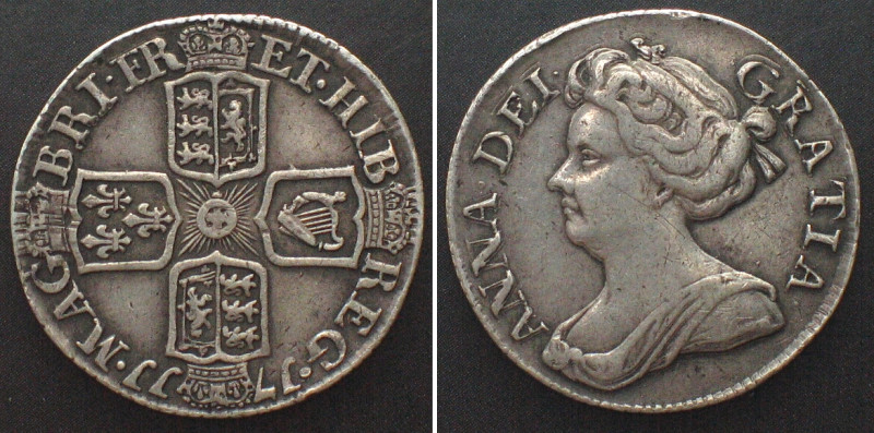 GREAT BRITAIN Sixpence 1711, ANNE, silver, VF+. KM# 522.1