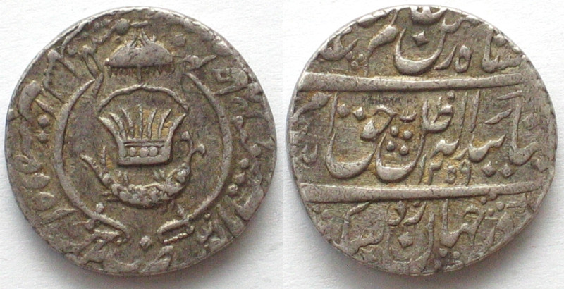 AWADH. Rupee AH 1259-2 (1845), Muhammadabad mint, AMJAD ALI SHAH, silver, XF, KM...