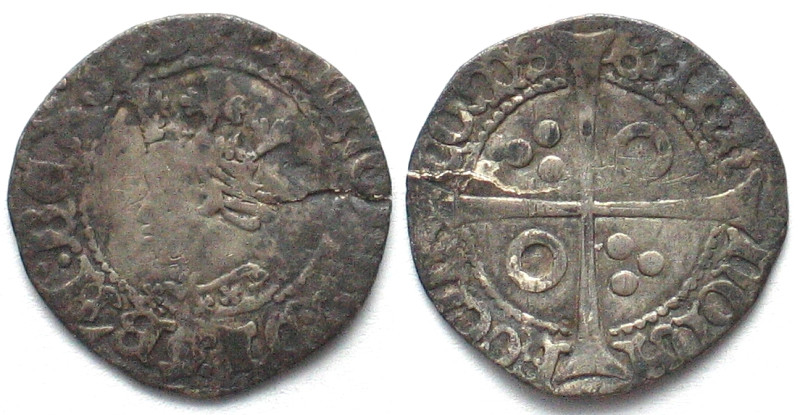 BARCELONA Croat ALFONSO IV (V of Aragon) 1416-58 silver VF. ALFONSD DI GRA REX A...