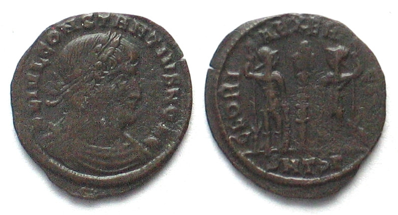 CONSTANTIUS II (337-361 AD). AE Follis, as caesar, 324-337, SMTSΓ, Thessalonica ...