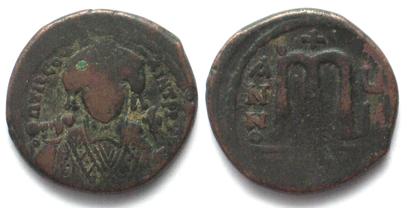 MAURICE TIBERIUS (582-602). AE Follis, 40 nummi, AN VII (588/589), Antioch mint ...