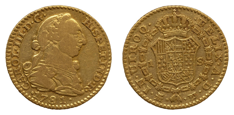 Carlos III (1759-1788). 1781/0 PJ. Madrid. 1 escudo. (AC 1360). Au 3,30 gr. 

...