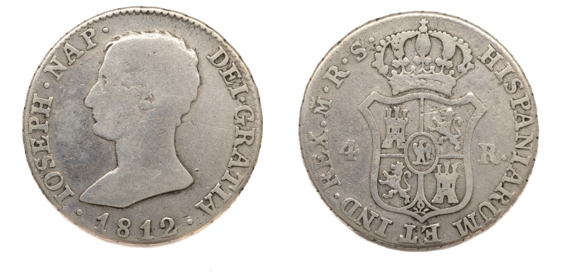 José Napoleón (1808-1813). 1812 RS. Madrid. 4 reales. (AC 20). 5,76 gr. 

Stat...