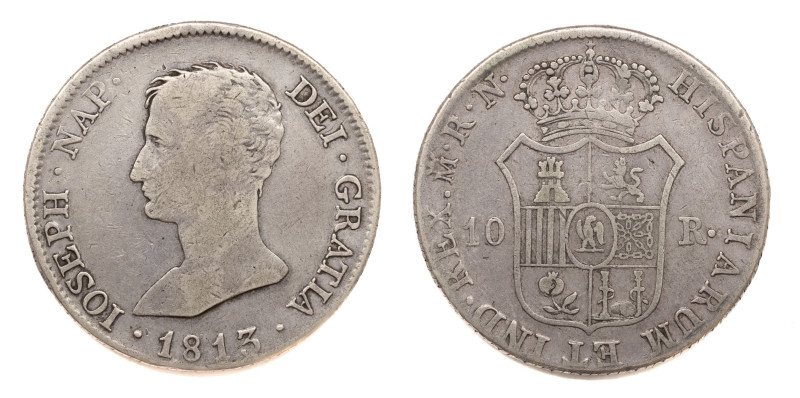 José Napoleón (1808-1813). 1813 RN. Madrid. 10 reales. (AC 31). 13,54 gr. 

St...