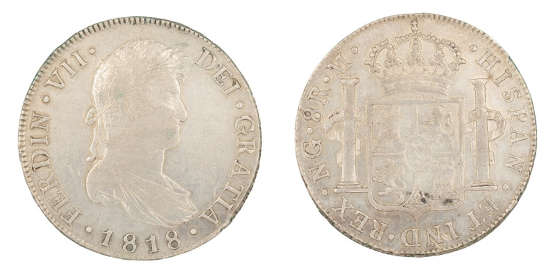 Fernando VII (1808-1833). 1818 M. Guatemala. 8 reales. (AC 1233). 26,95 gr. 

...