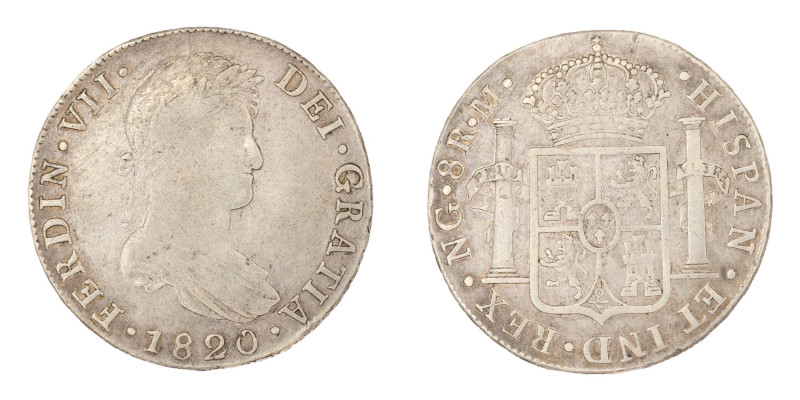 Fernando VII (1808-1833). 1820 M. Guatemala. 8 reales. (AC 1235). 26,95 gr. 

...