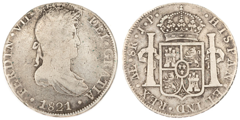 Fernando VII (1808-1833). 1821 JP. Lima. 8 reales. (AC 1254). 26,24 gr. 

Stat...