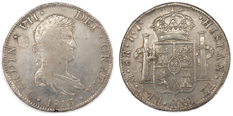 Fernando VII (1808-1833). 1813 JJ. México. 8 reales. Defecto de metal en anv. (A...