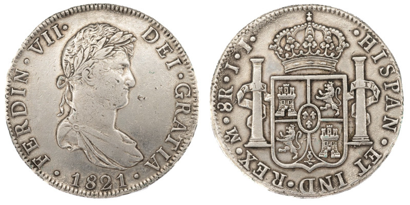 Fernando VII (1808-1833). 1821 JJ. México. 8 reales. (AC 1337). 26,94 gr. 

St...