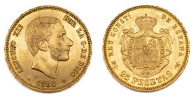 Alfonso XII (1874-1885). 1884 *1884 MSM. Madrid. 25 pesetas. (AC 889). Au 8,07 gr.