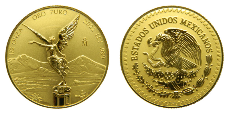 MEXICO. 2022. 1/2 onza oro puro. Reverse proof. 

Status: REVERSE PROOF