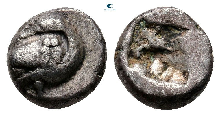 Macedon. Eion circa 480-470 BC. 
Diobol AR

8 mm, 0,77 g



Very Fine