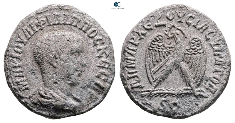 Seleucis and Pieria. Antioch. Philip II AD 247-249. 
Billon-Tetradrachm

25 m...