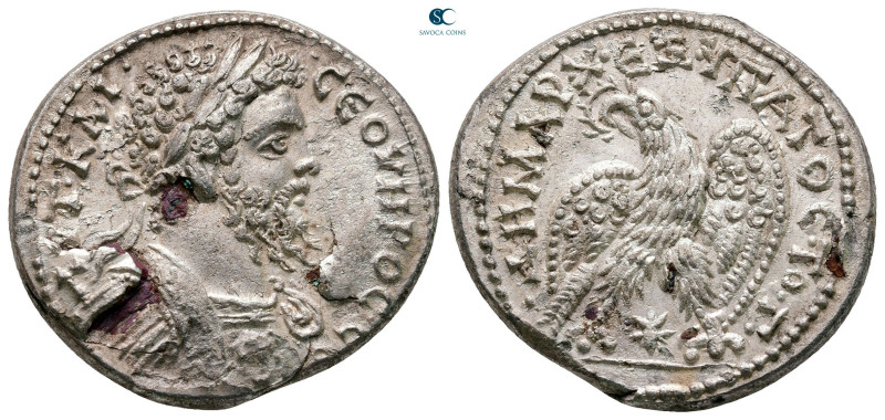 Seleucis and Pieria. Laodicea ad Mare. Septimius Severus AD 193-211. 
Billon-Te...