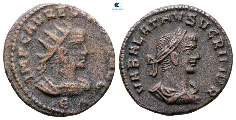 Aurelian and Vabalathus AD 270-275. Antioch
Antoninianus Æ

20 mm, 2,83 g

...