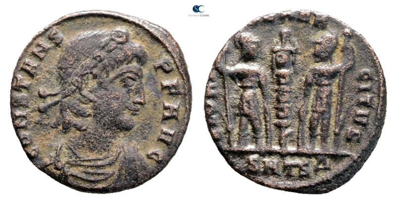 Constans AD 337-350. Thessaloniki
Follis Æ

15 mm, 1,58 g



Nearly Very ...