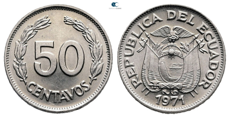 Ecuador. AD 1971. 
50 Centavos

 mm, 5 g



Mint State