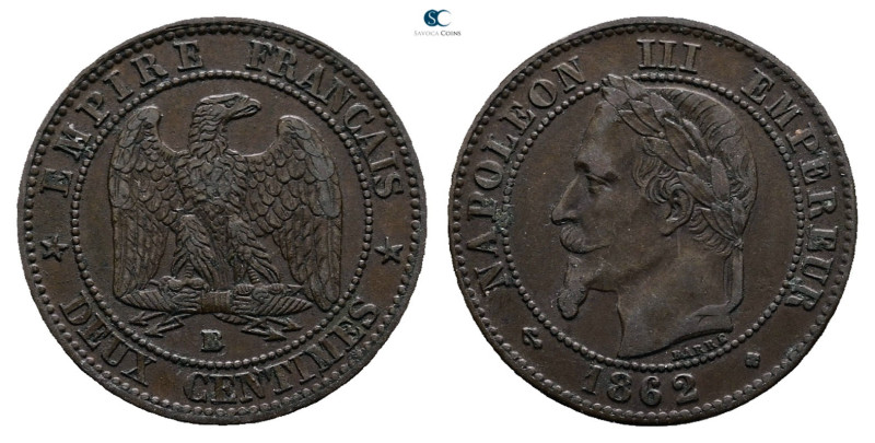 France. AD 1862. 
2 Centimes

 mm, 2 g



Nearly Extremely Fine