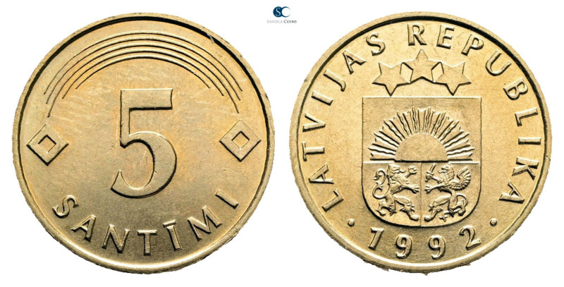 Latvia. AD 1992. 
5 Santimi

 mm, 2,42 g



Mint State