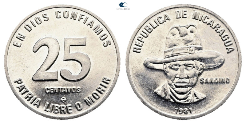 Nicaragua. AD 1981. 
25 Centavos

 mm, 3,47 g



Uncirculated