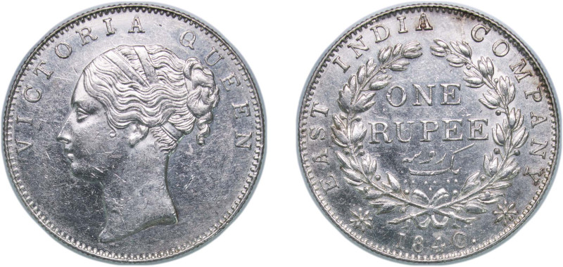 India India - British East India Company 1840 1 Rupee - Victoria Silver (.917) 1...