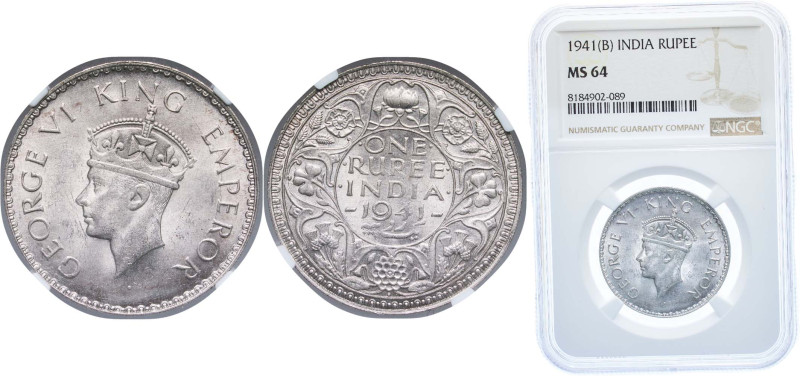 India India - British Raj 1941 • 1 Rupee - George VI Silver (.500) Bombay Mint (...