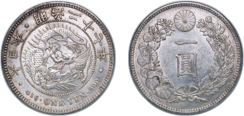 Japan Empire M27 (1894) 年七十二治明 1 Yen - Meiji (small type) Silver (.900) (2211841...