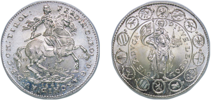 Austria Second Republic 1963 2 Ducats (Restrike) Silver (.835) Vienna Mint 6.52g...