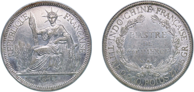 French Indochina French colony 1903 A 1 Piastre Silver (.900) Paris Mint (100770...