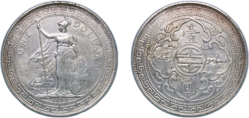 Great Britain United Kingdom 1899 B 1 Dollar (British Trade Dollar) Silver (.900...