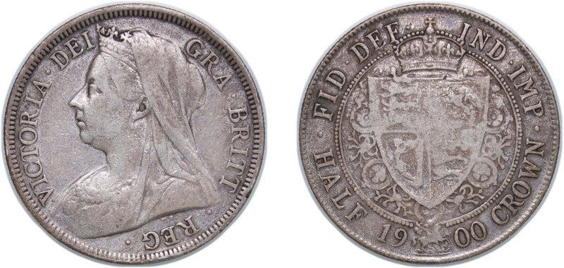 Great Britain United Kingdom 1900 ½ Crown - Victoria (3rd portrait) Silver (.925...