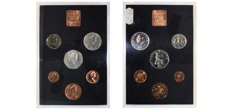 Great Britain United Kingdom 1971 Coinage Set - Elizabeth II (7 Lots) Royal Mint...