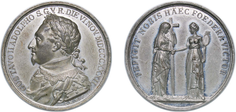 Sweden Kingdom 1832 Medal - Gustav II Adolf, 200th Anniversary of Death Zinc 30....