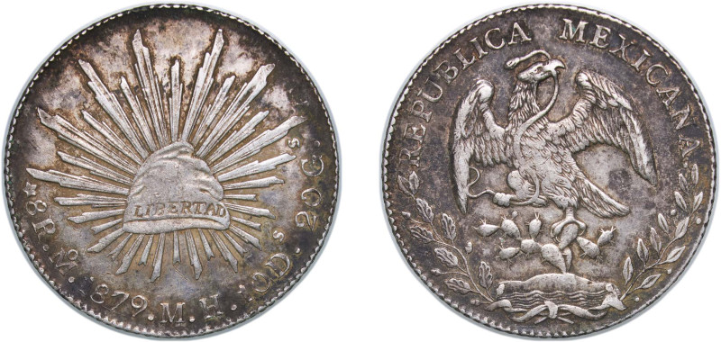 Mexico Federal Republic 1879 Mo MH 8 Reales Silver (.903) Mexico City Mint 27.02...