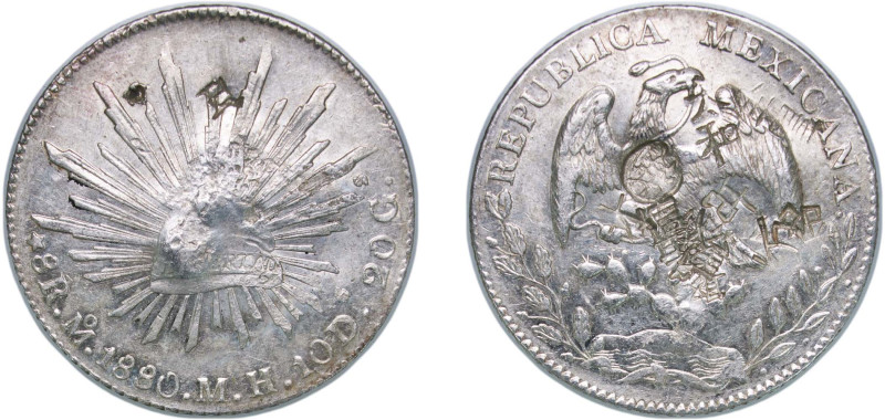 Mexico Federal Republic 1880 Mo MH 8 Reales Silver (.903) Mexico City Mint 27g A...